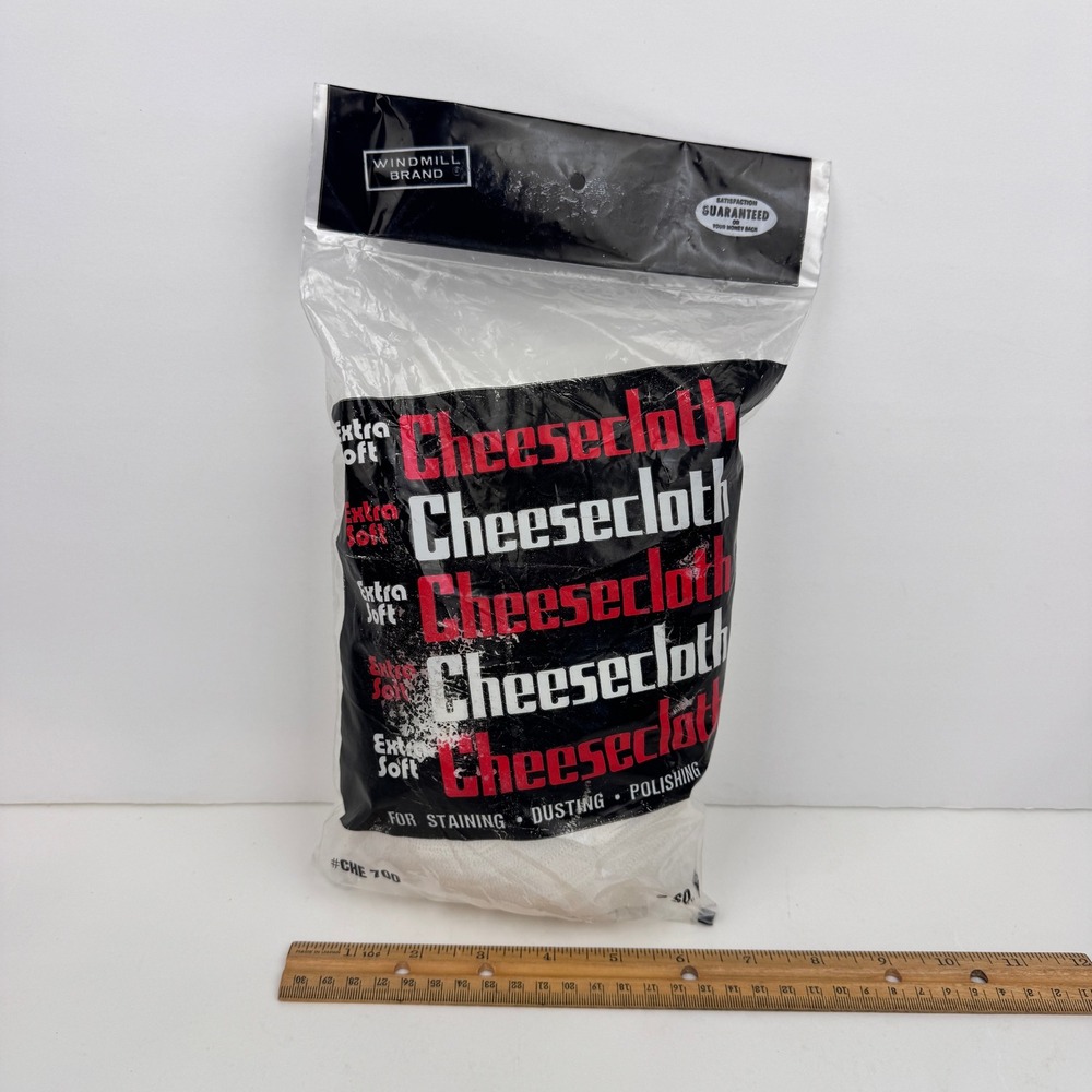 1 Sealed Vtg 1978 Windmill Brand Cheesecloth 7sqft Extra Soft Prop Decor CHE700